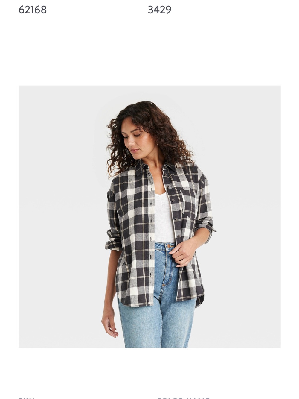 Universal Thread Black & White Plaid Button-Down Shirt